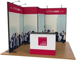 Stand tissu 9m² pour salon événement Pack n°2